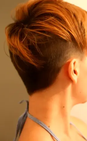 Hairstyle with shaved nape