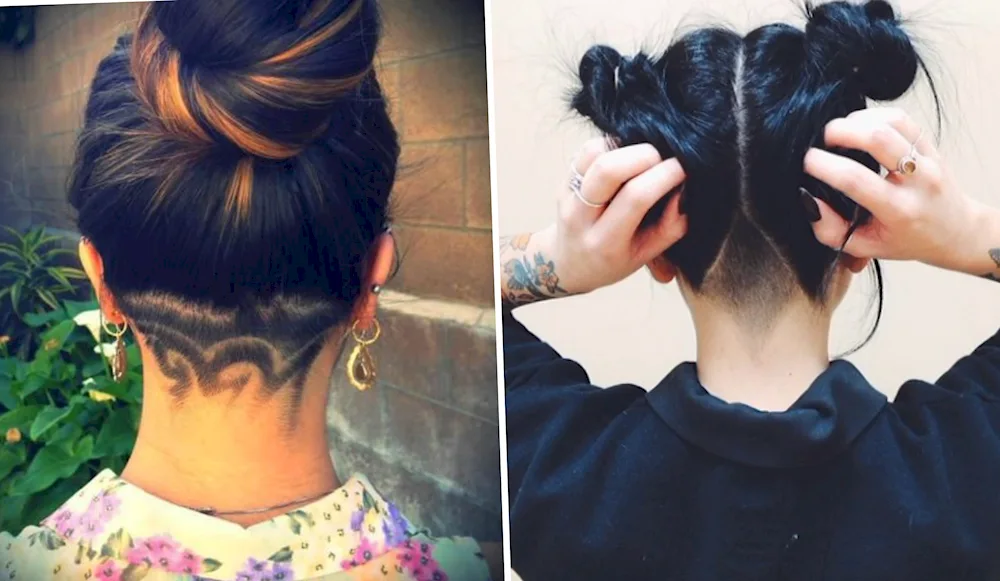 Shaved nape hairstyle
