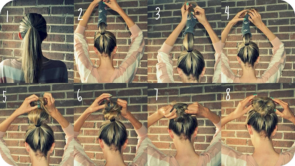 Bump hairstyle on the back of the head