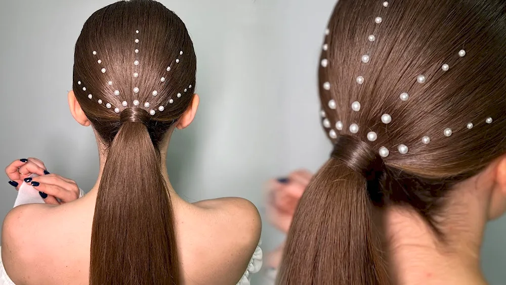 Hairdress with rhinestones
