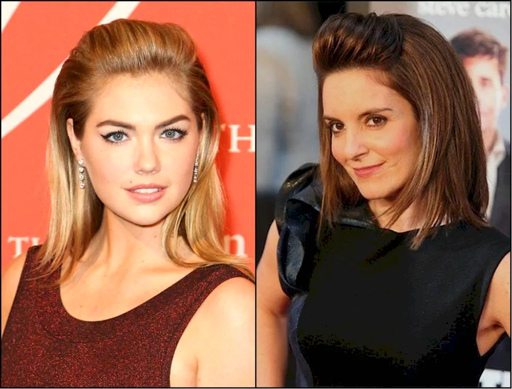 Hair with slicked back comb on the top of the head