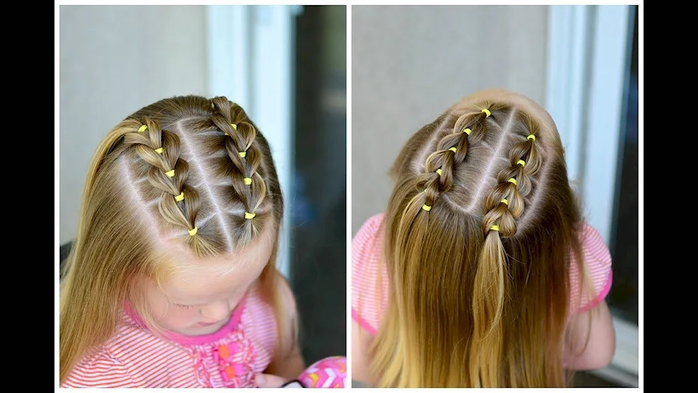 Hairs for girls with rubber bands