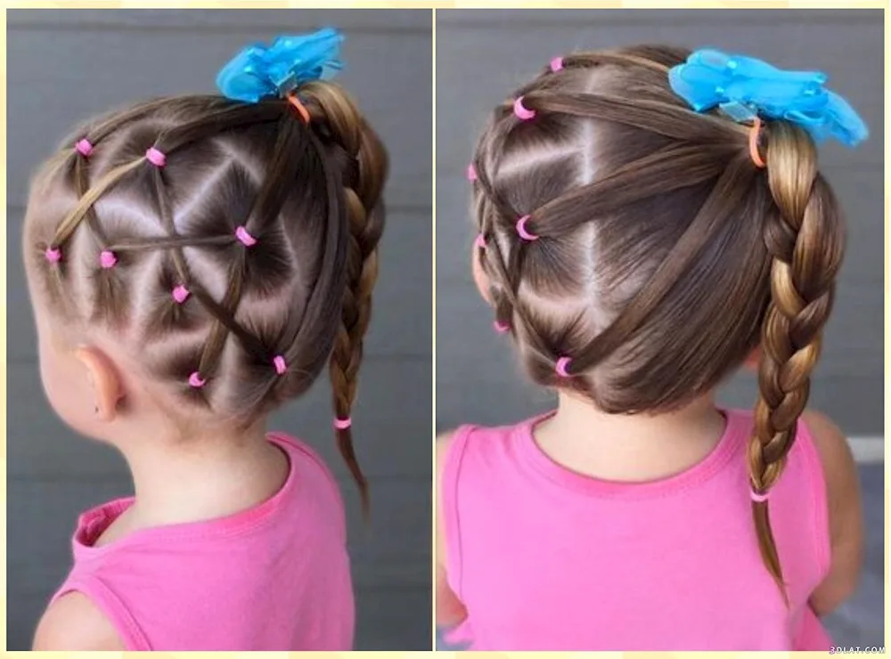 Girls‘ hairstyles for day care for a holiday