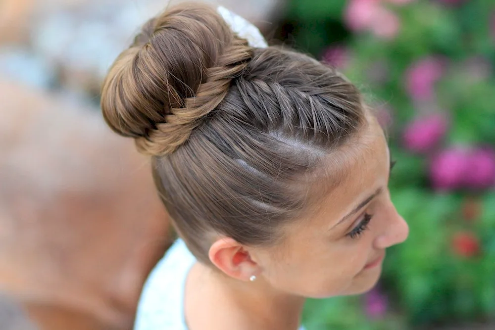 Girl bun hairstyle for girl