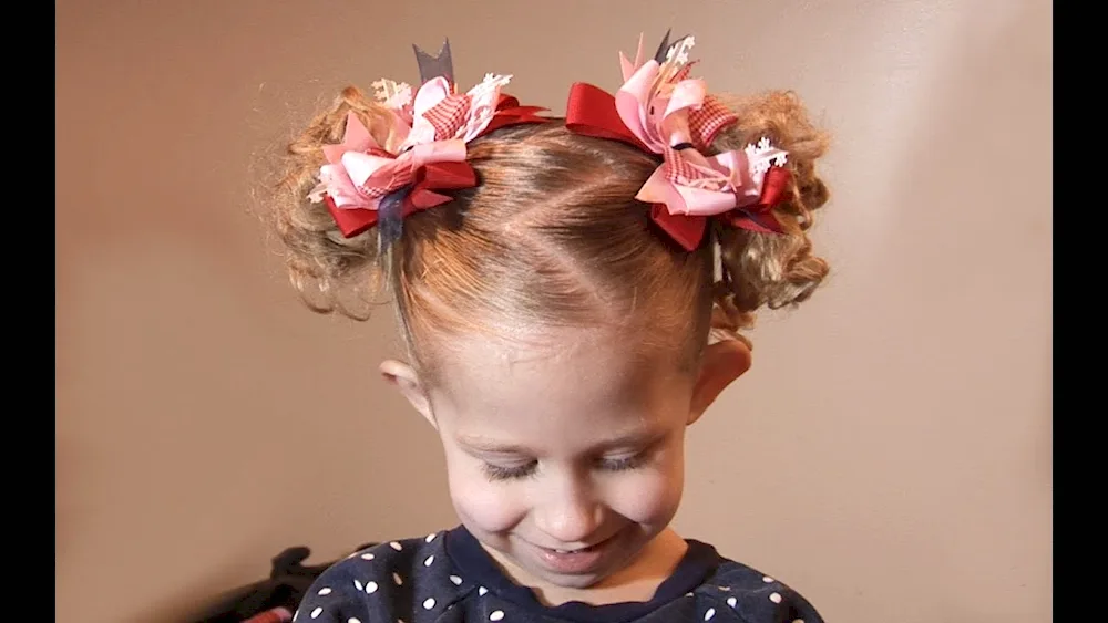 Children's hairstyle for kindergarten graduation