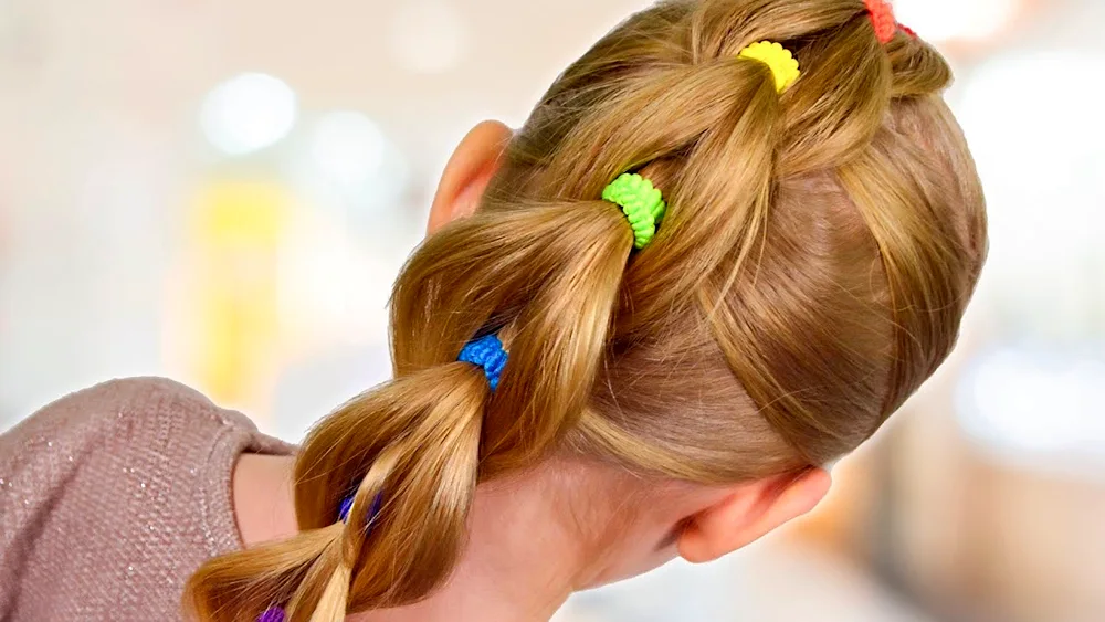 Evening hairstyles with rubber bands