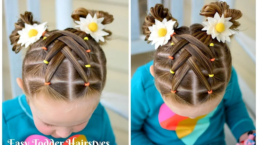 Hair with ponytails for girls