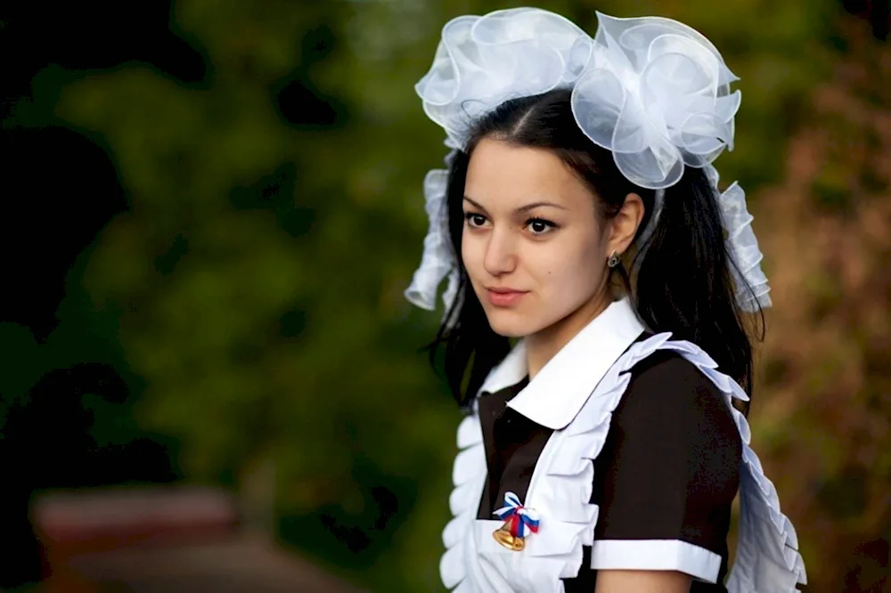 Hairstyle for September 1 with bows. bows