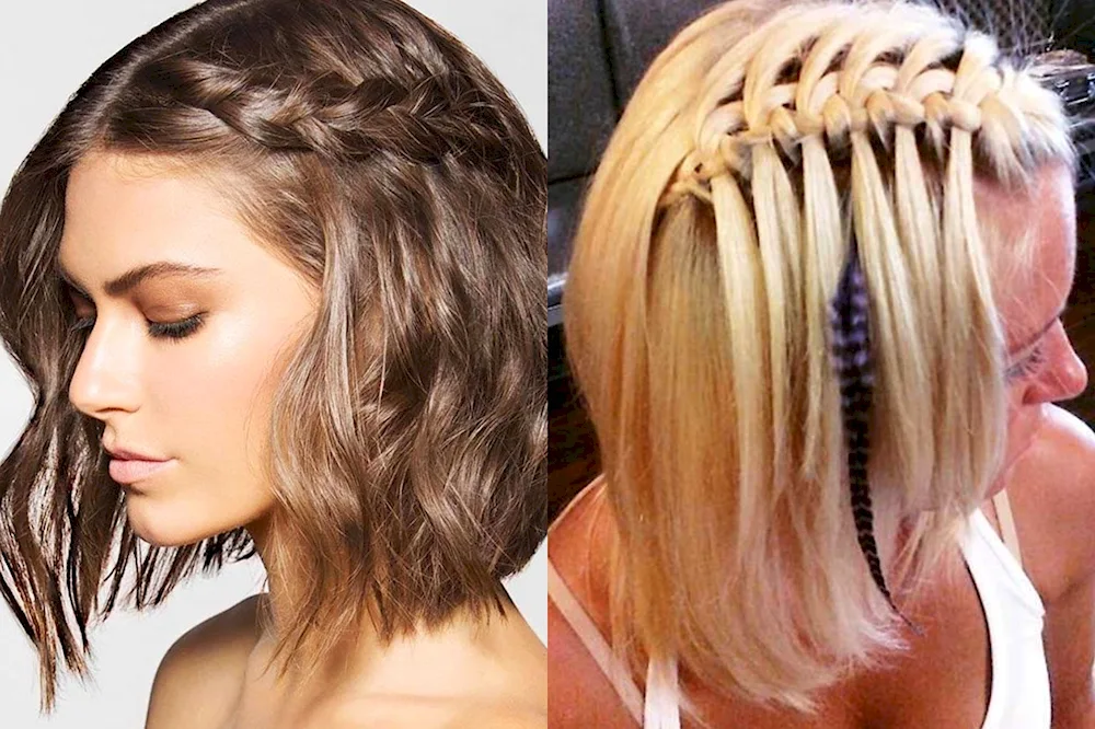 Hairstyles for bob with braids