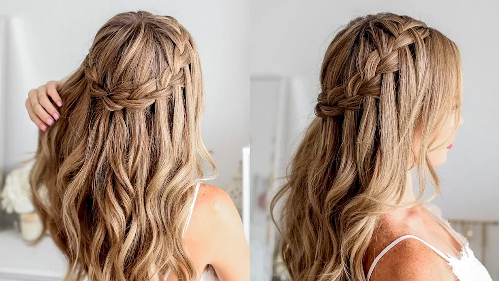 Braid and loose hair for a girl