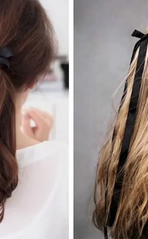 Hairstyles for loose hair with a bow