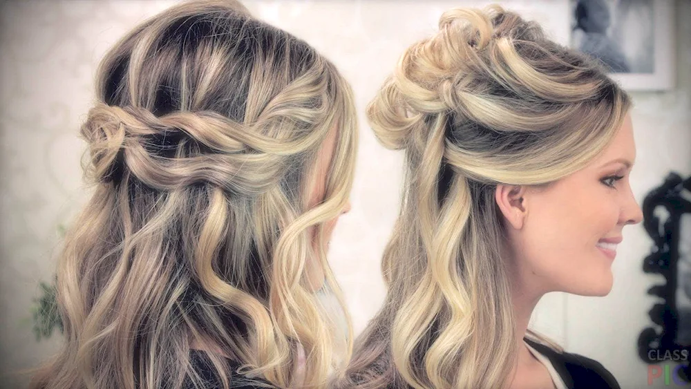 Hairstyles for medium hair half-diffused