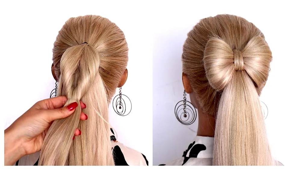 Hairstyles with bows with braids