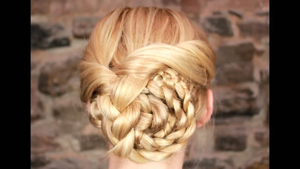 Bundle hairstyle for long hair