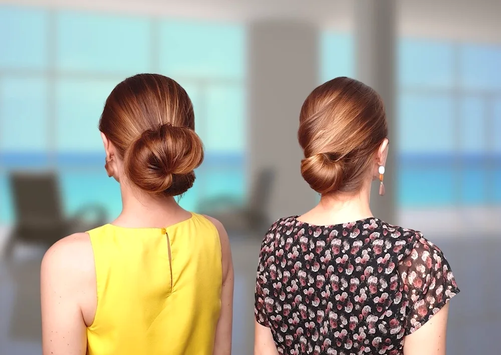 Crab bun hairstyle for long hair