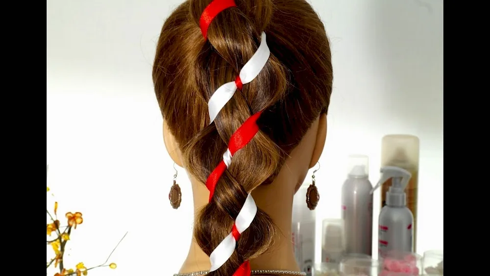 Voluminous braids braids with rubber bands