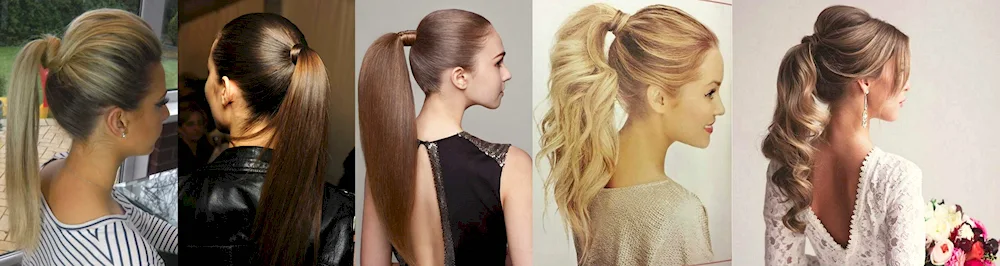 Hirstyles with false ponytail