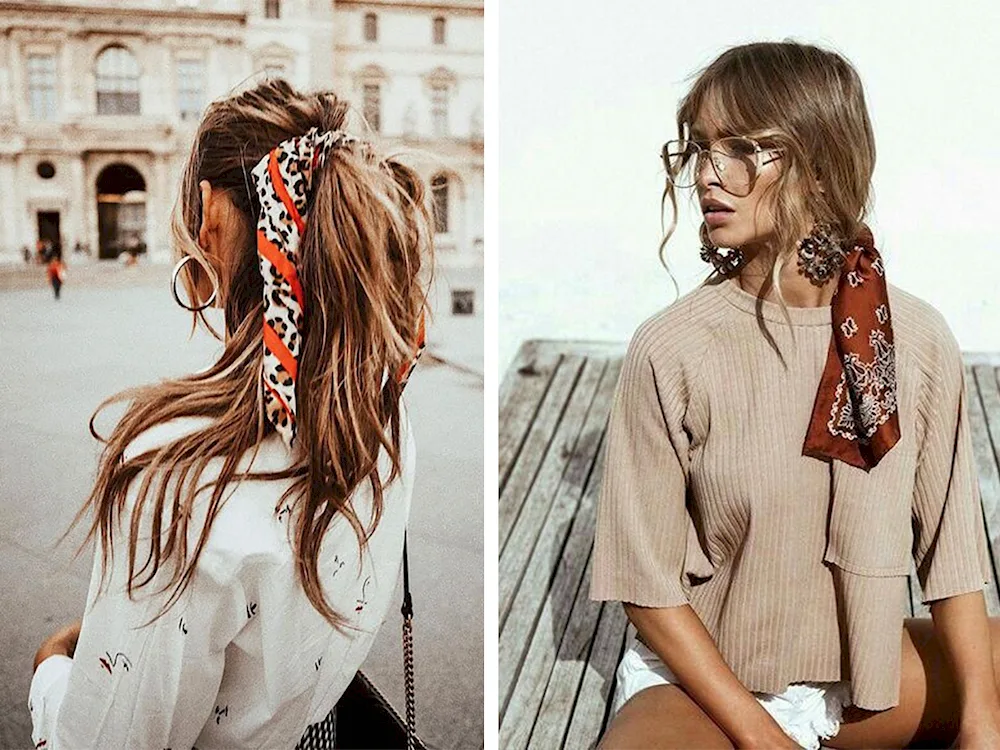 Bandana hairstyles with headscarf