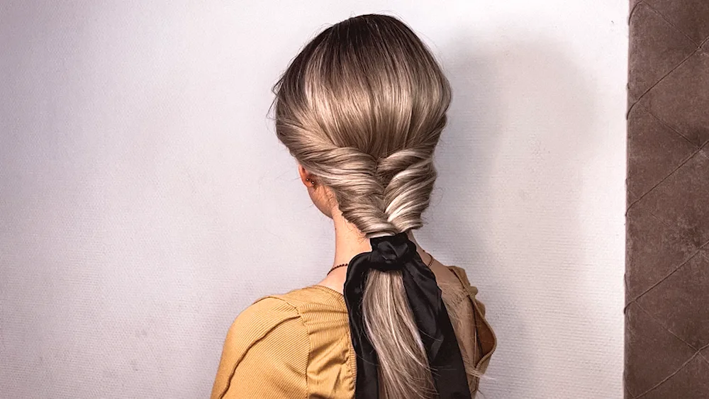 Braid hairstyles with rubber bands for girls