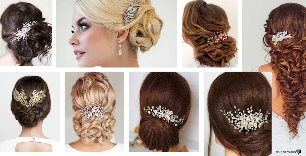 Hairstyles with hairpins for medium hair