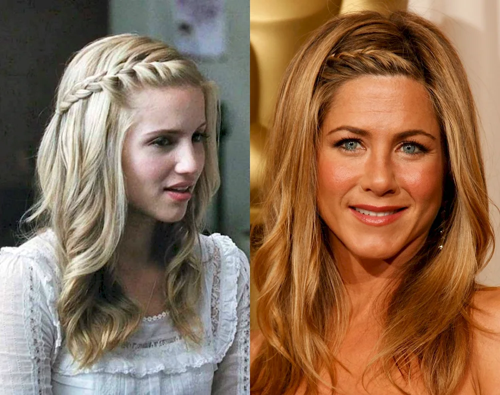 Braid and loose hair hairstyles