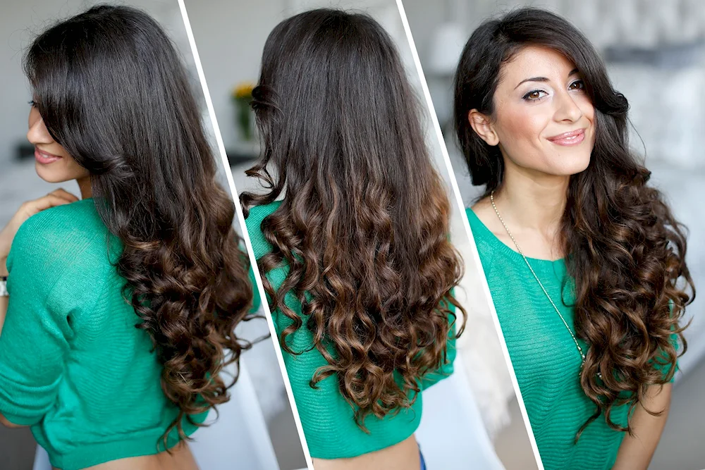 Curled hairstyles for long hair