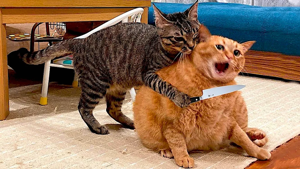 Cat jokes with cats