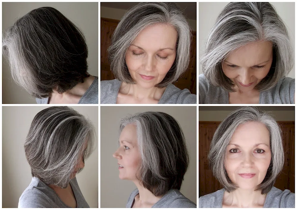 Backcomb colouring. Grey hair