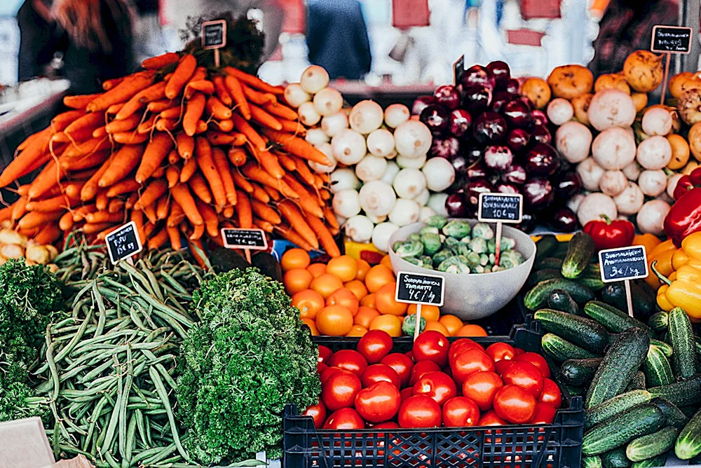 Vegetables at the market. market