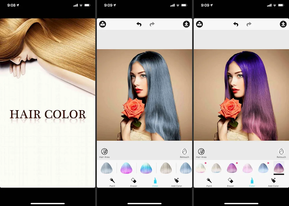 Hair colour application