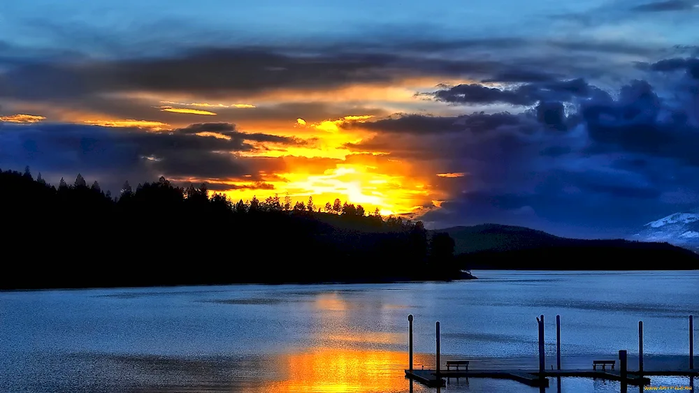 Lake at night