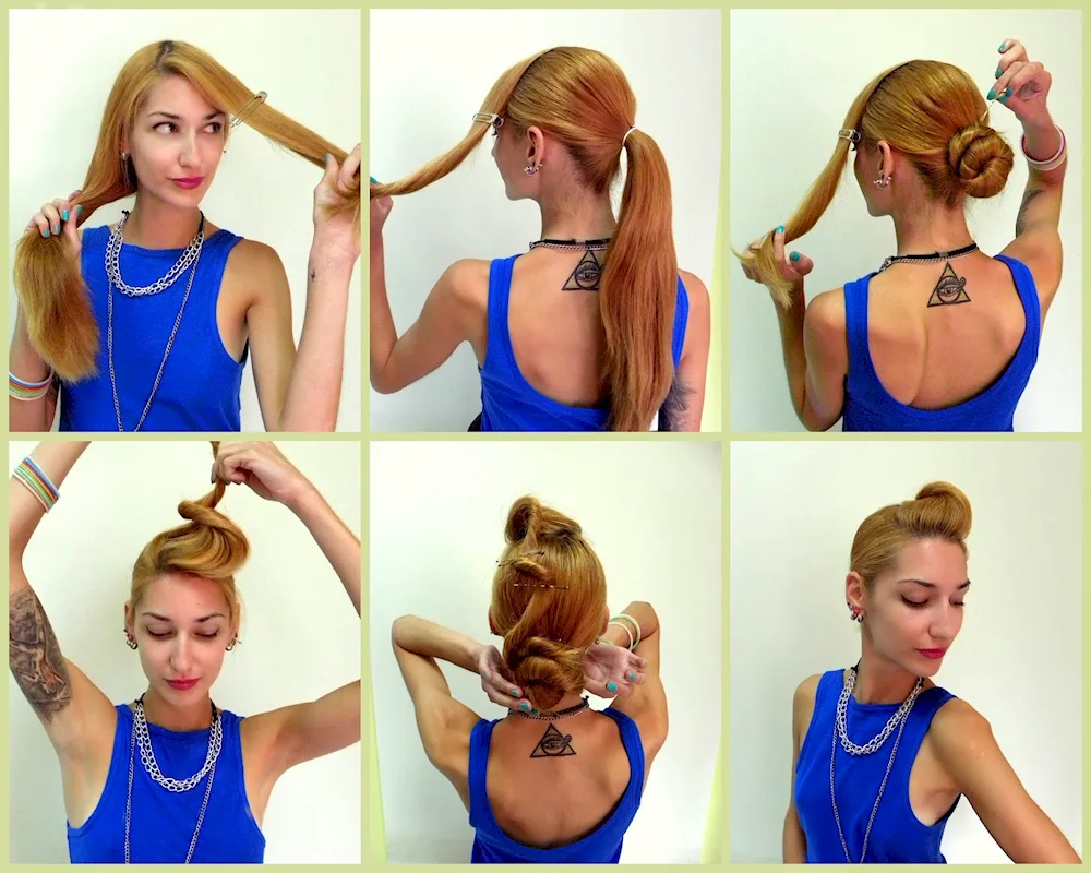 Simple hairstyles with one elastic band