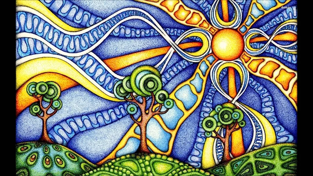 Psychedelic hippie art