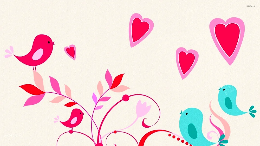 Birds on a pink background