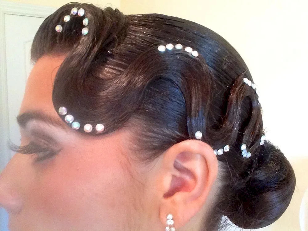 Bunch hairstyles for ballroom dancing