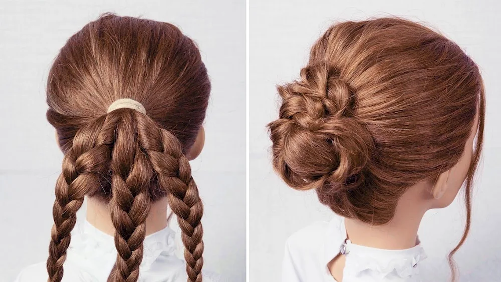 Three braid bun