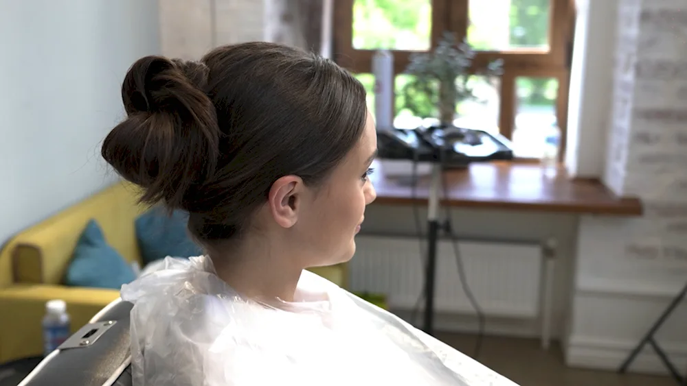 Bun hairstyle with a bagel