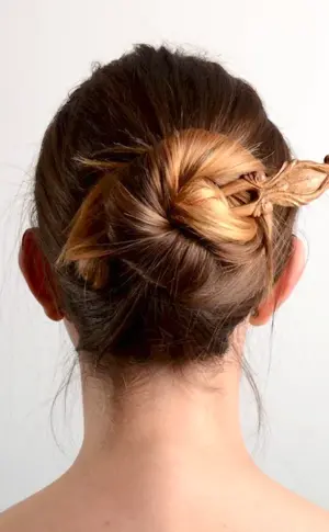 Crab bun for long hair