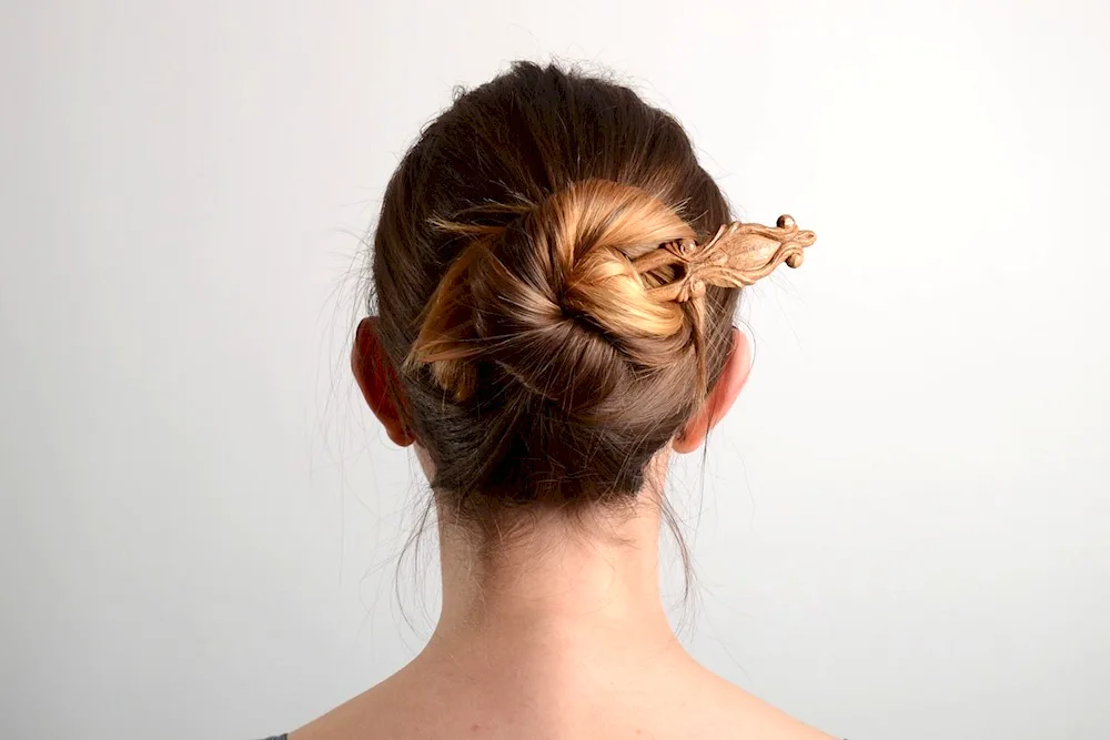 Crab bun for long hair