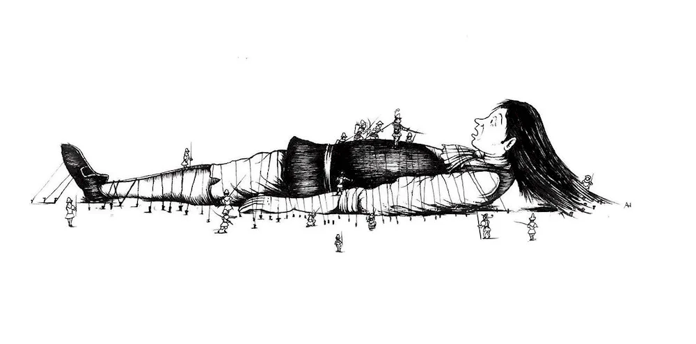 Gulliver's Journey to Lilliput drawings