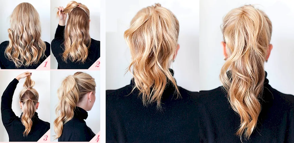 Bouffant ponytail for medium hair