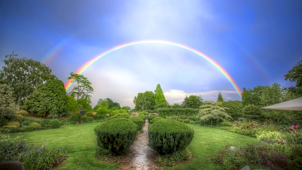 Rainbow and sun