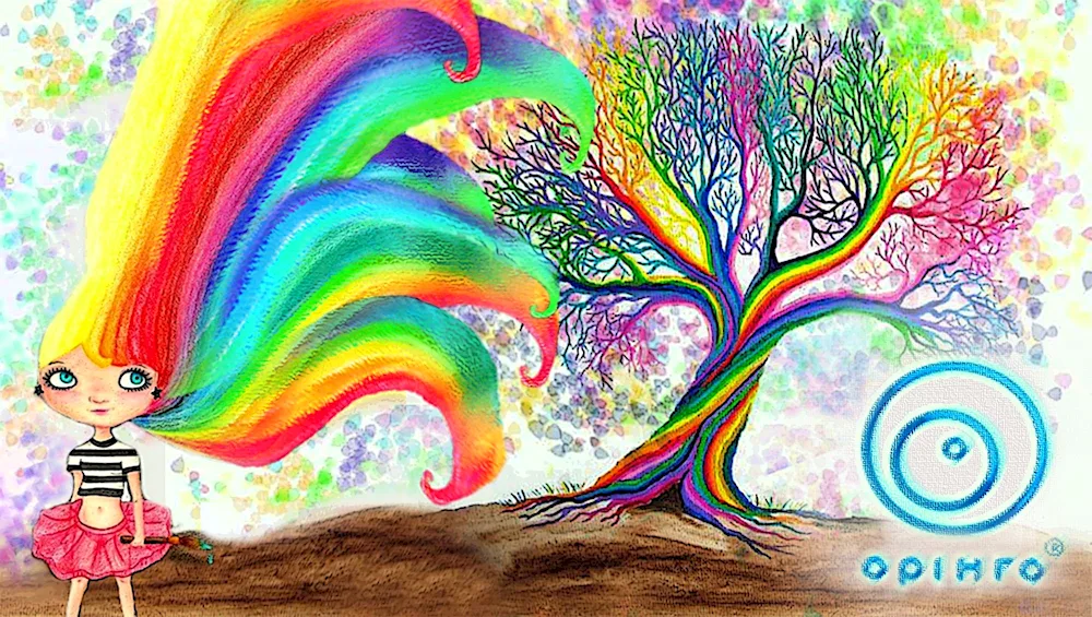 Draw a rainbow with colours