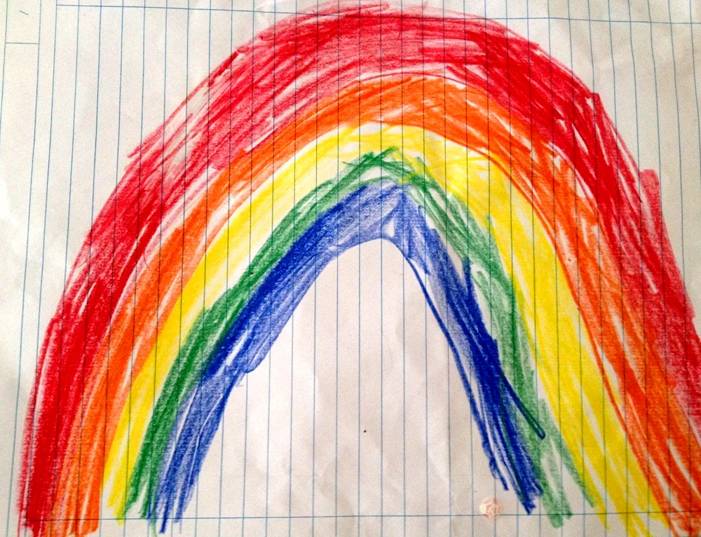 Rainbow pencil drawing