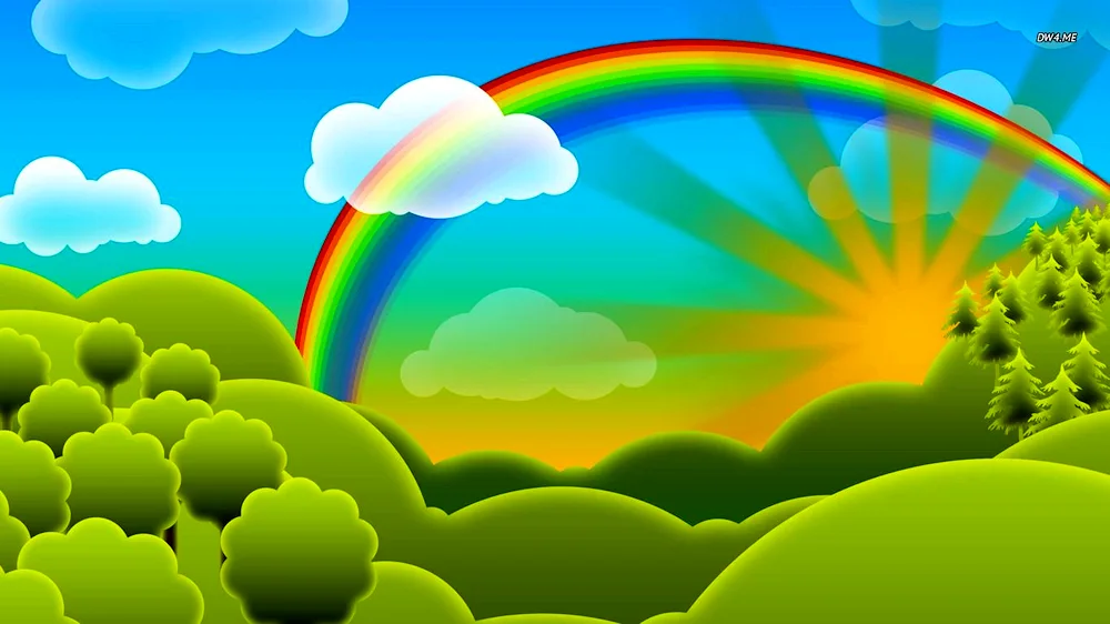 Rainbow on white background