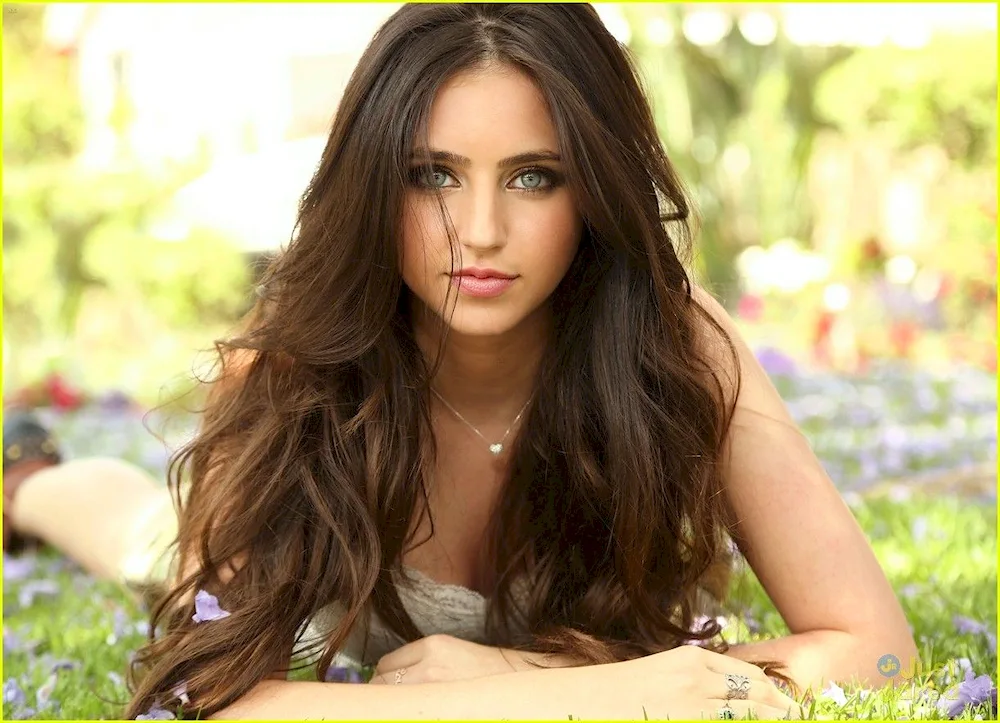 Brunette with blue eyes