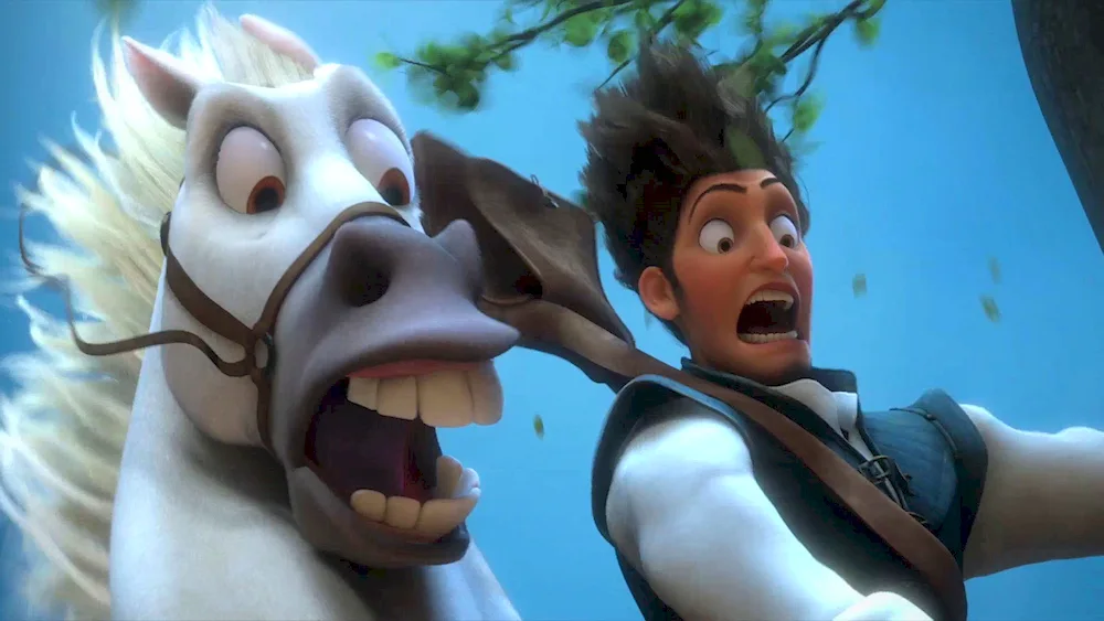 Rapunzel the horse Maximus and Eugene