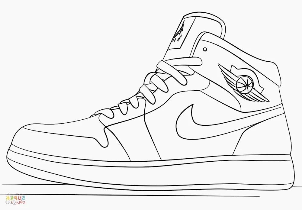 Colouring pages jordans nike sneakers