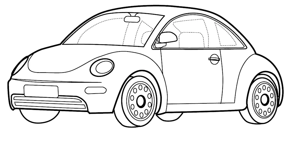 Colouring car. Volkswagen Beetle