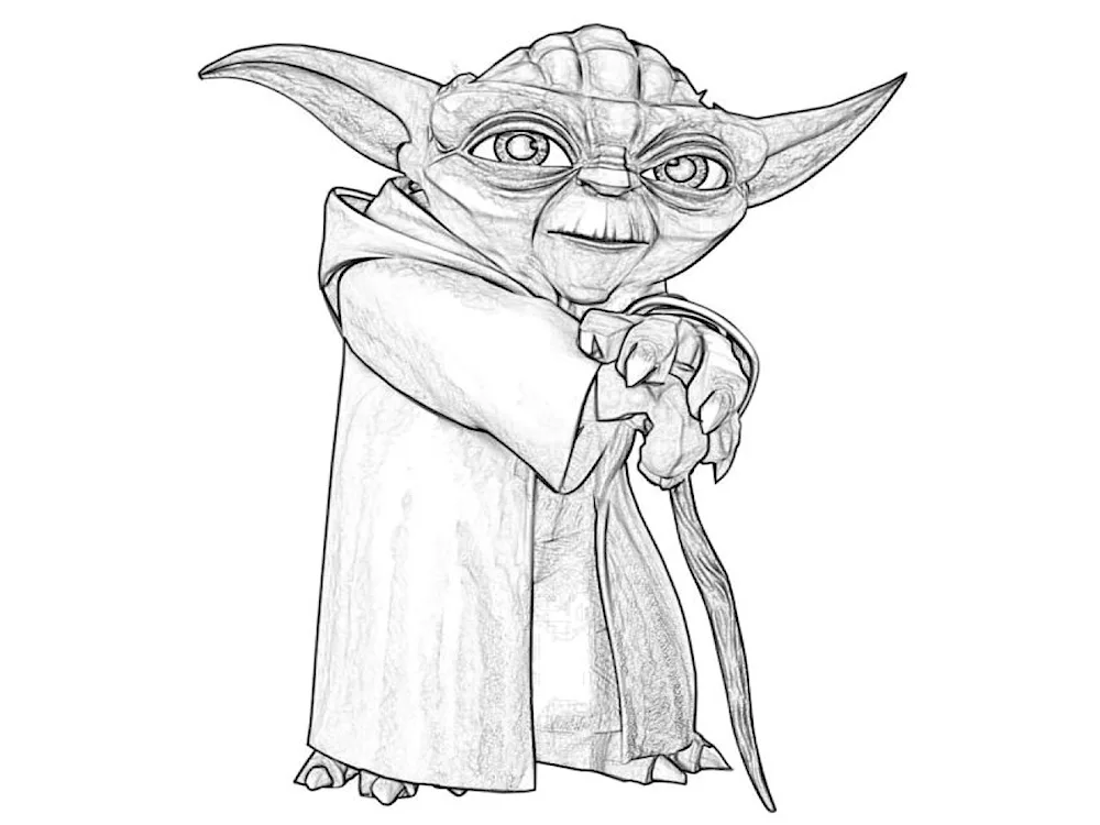 Star Wars yoda colouring